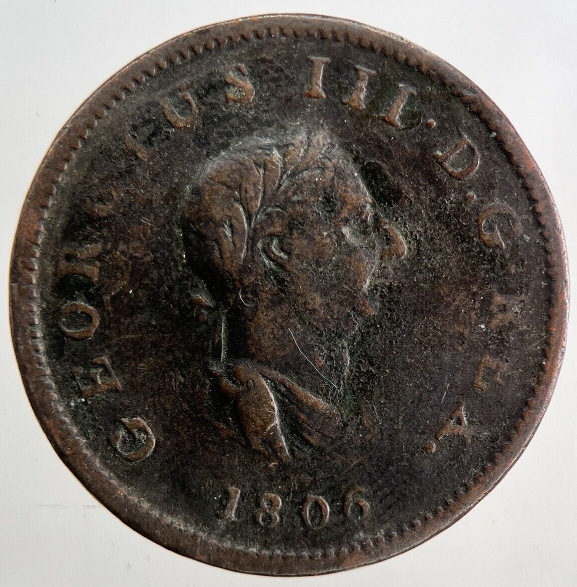 1806 George III 3rd Half-Penny Coin | Fine Collectable Grade