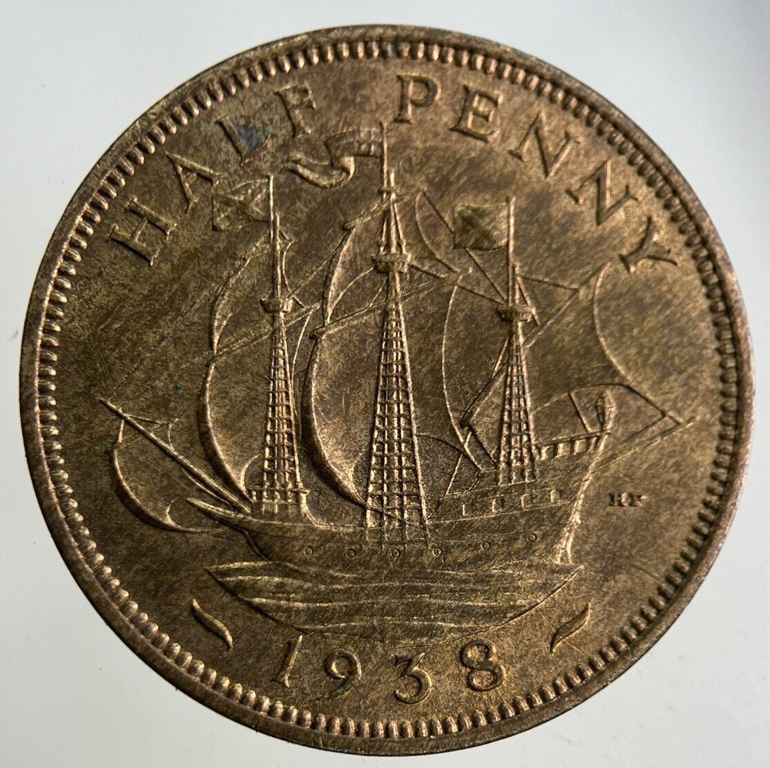 1938 George VI Half-Penny Coin | Very High Grade