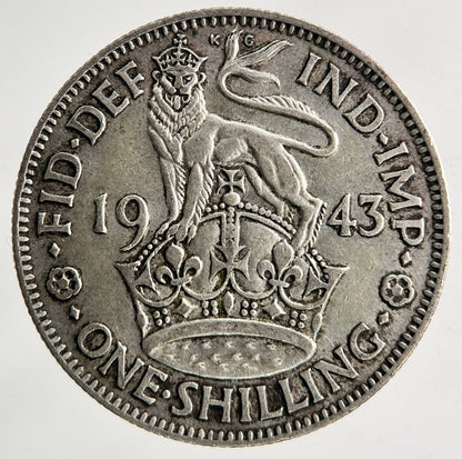1943 George VI Shilling Silver Coin | Fine Collectable Grade