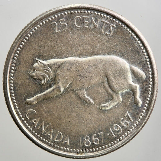 1867 - 1967 Canada 25 Cents Silver Coin | Very High Grade | a3437