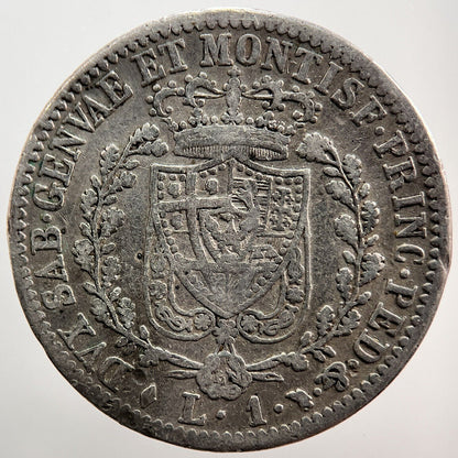 1828 Italy Sardinia 1 Lira Silver Coin | Collectable Grade