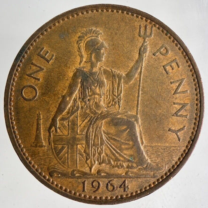 1964 Elizabeth II One Penny Coin | Very High Grade