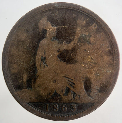 1863 Victoria One Penny Coin | Collectable Grade