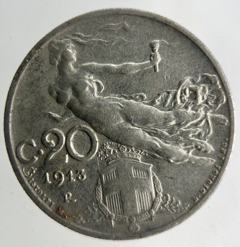 1913 Italy 20 Centesimi Coin | Fine Collectable Grade