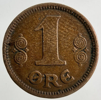 1921 Denmark 1 Ore Coin | Fine Collectable Grade