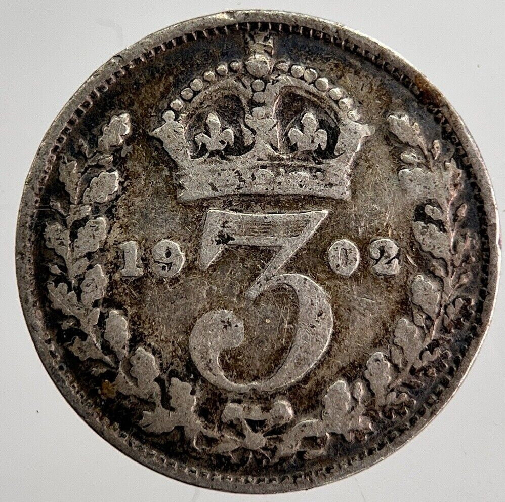 1902 Edward VII Threepence Silver Coin | Collectable Grade | a8712