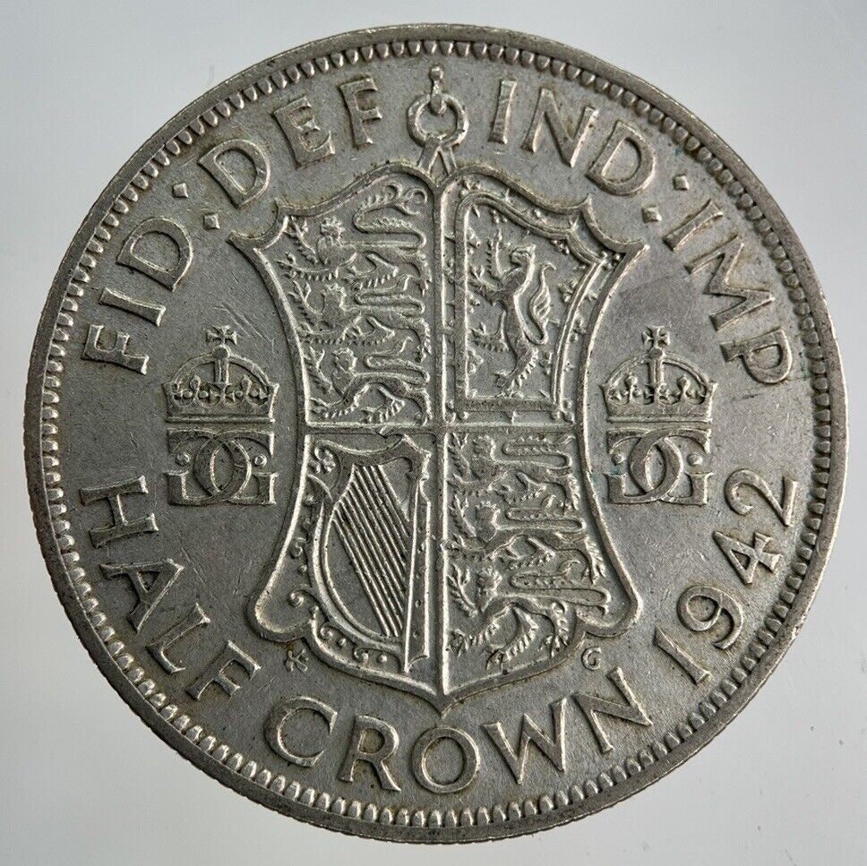 1942 George VI Half - Crown Silver Coin | Fine Collectable Grade