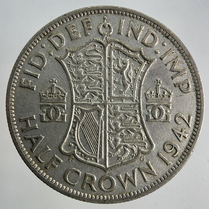 1942 George VI Half - Crown Silver Coin | Fine Collectable Grade