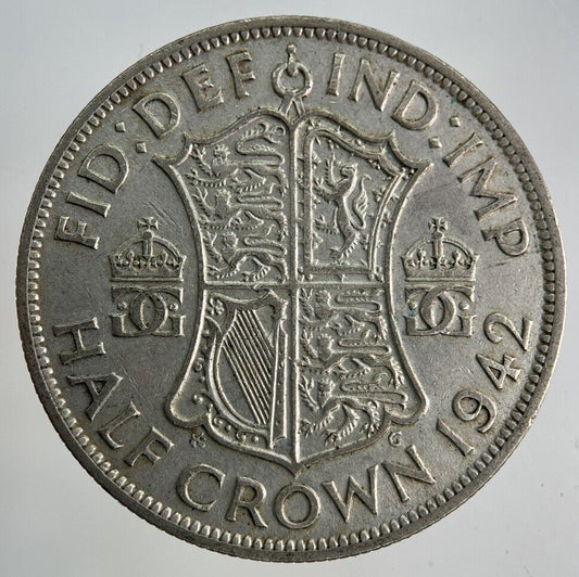 1942 George VI Half - Crown Silver Coin | Fine Collectable Grade