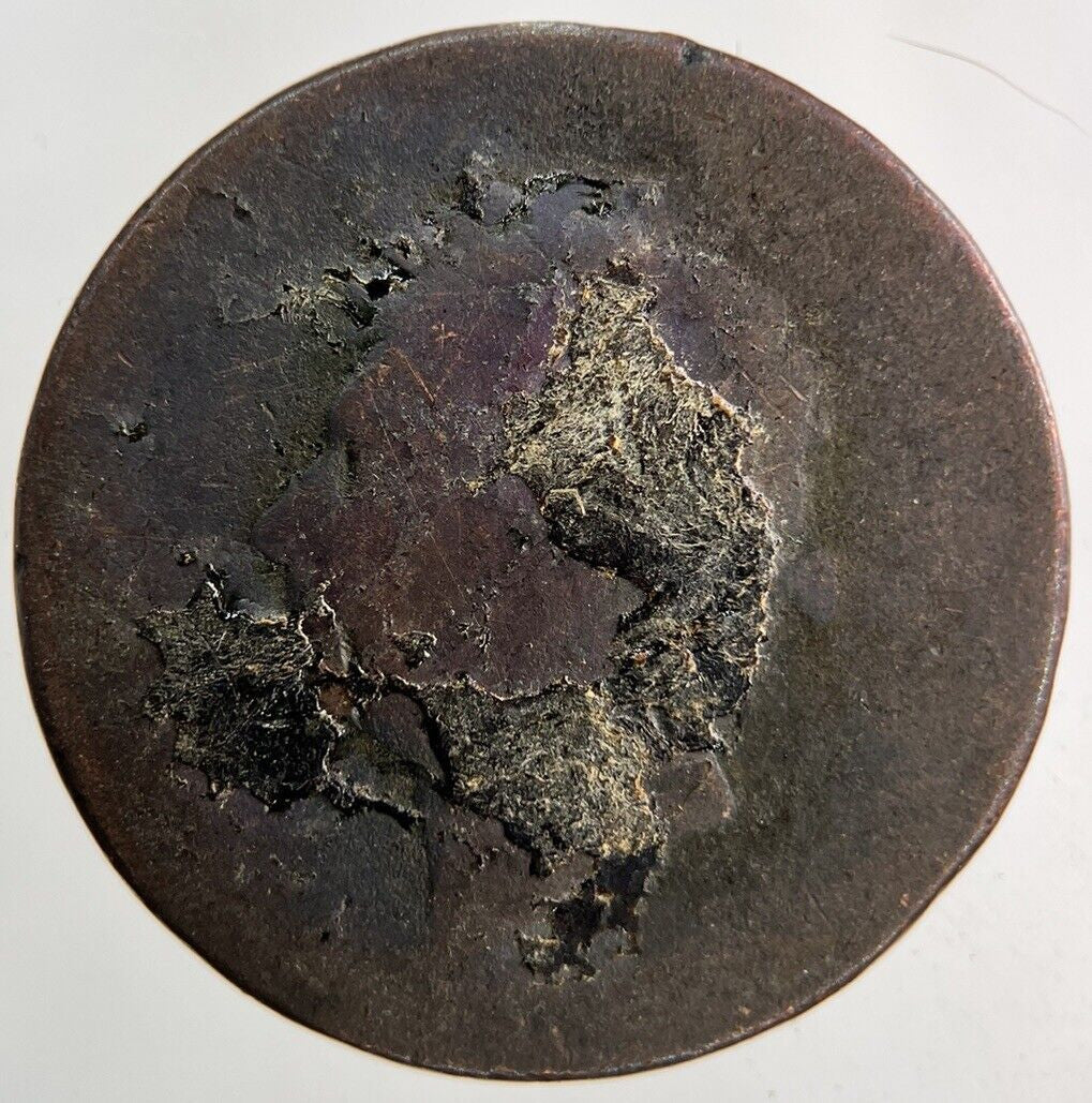 British George IV Half - Penny Coin | Worn Grade
