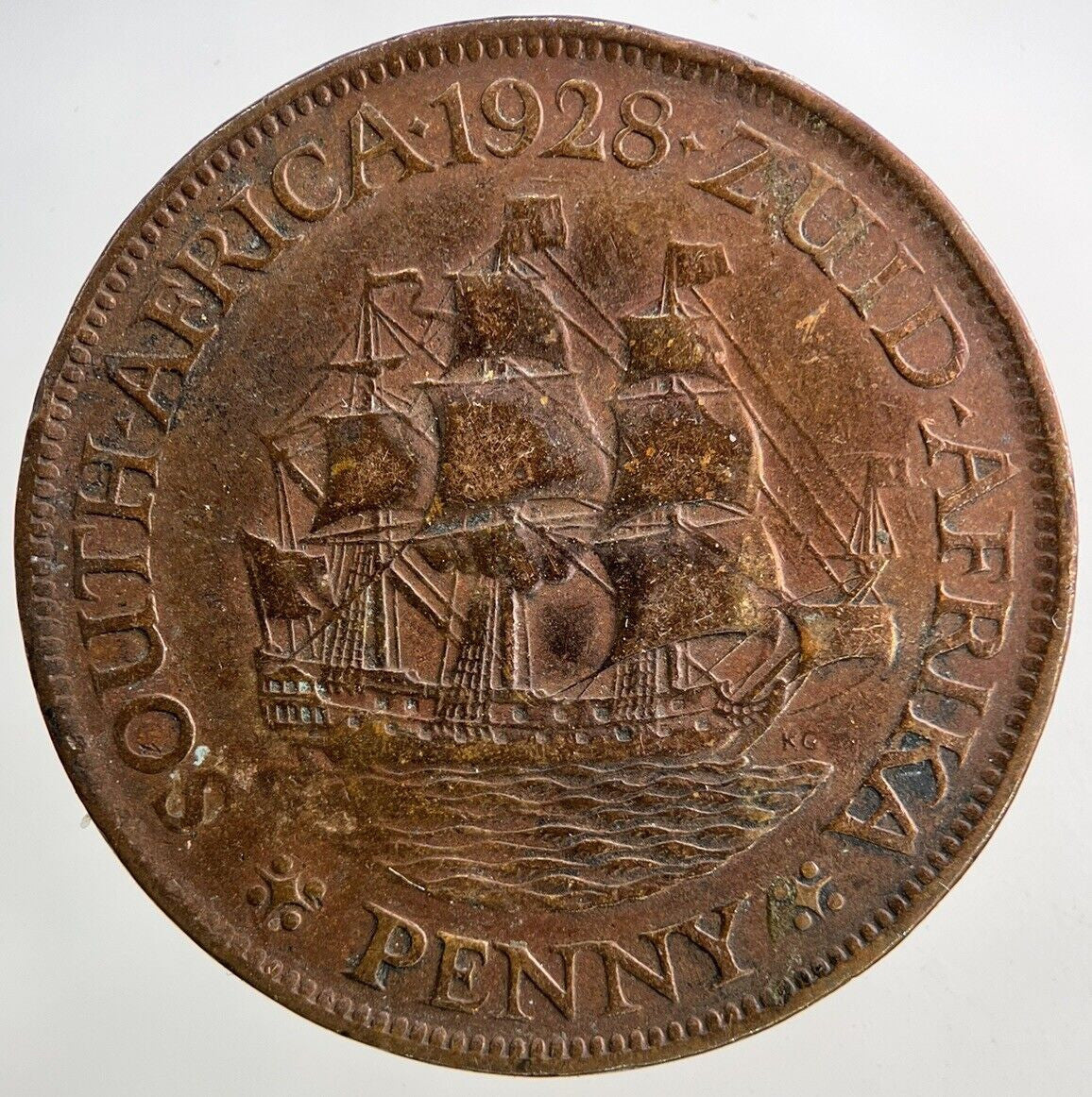 1928 South Africa One Penny Coin | Fine Collectable Grade