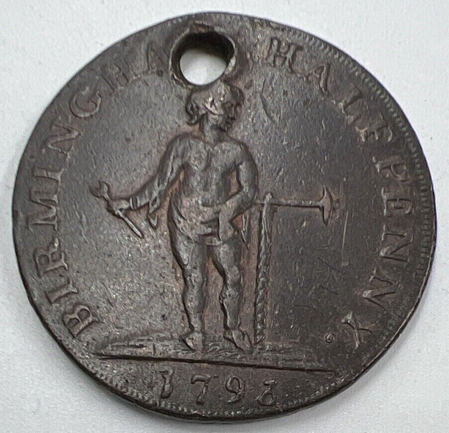 1793 Birmingham Half - Penny Token Coin | Collectable Grade | a1473