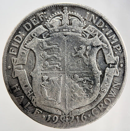 1916 George V Half - Crown | British Silver Coin | Collectable Grade | a340