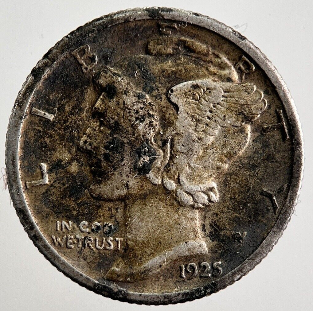 1925 US USA Mercury Dime Silver Coin | Fine Collectable Grade