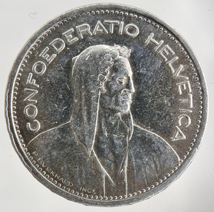 1953 Switzerland Swiss 5 Franc Silver Coin | Fine Collectable Grade