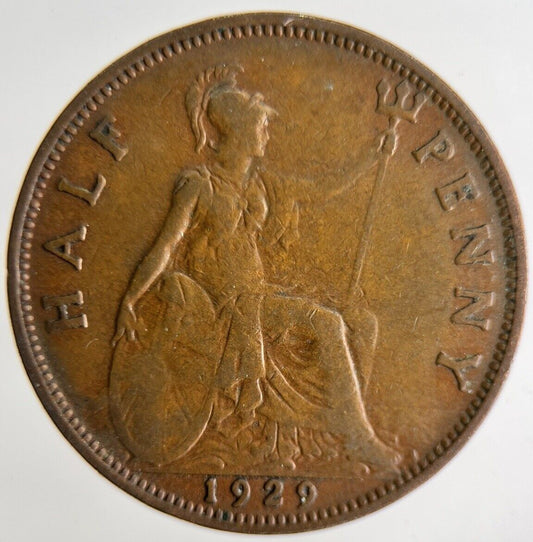 1929 George V Half-Penny Coin | Fine Collectable Grade
