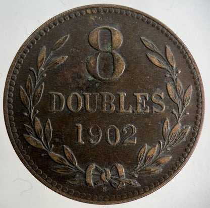 1902 Guernsey 8 Doubles Coin | Collectable Grade