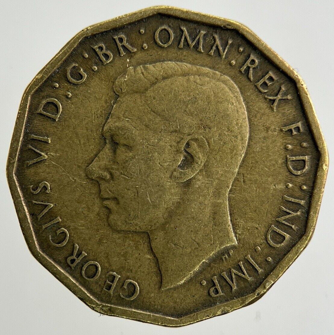 1943 George VI Brass Threepence Coin | Fine Collectable Grade