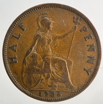 1936 George V Half-Penny Coin | Fine Collectable Grade