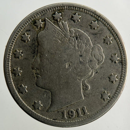1911 US USA Nickel 5 Cents Coin | Fine Collectable Grade
