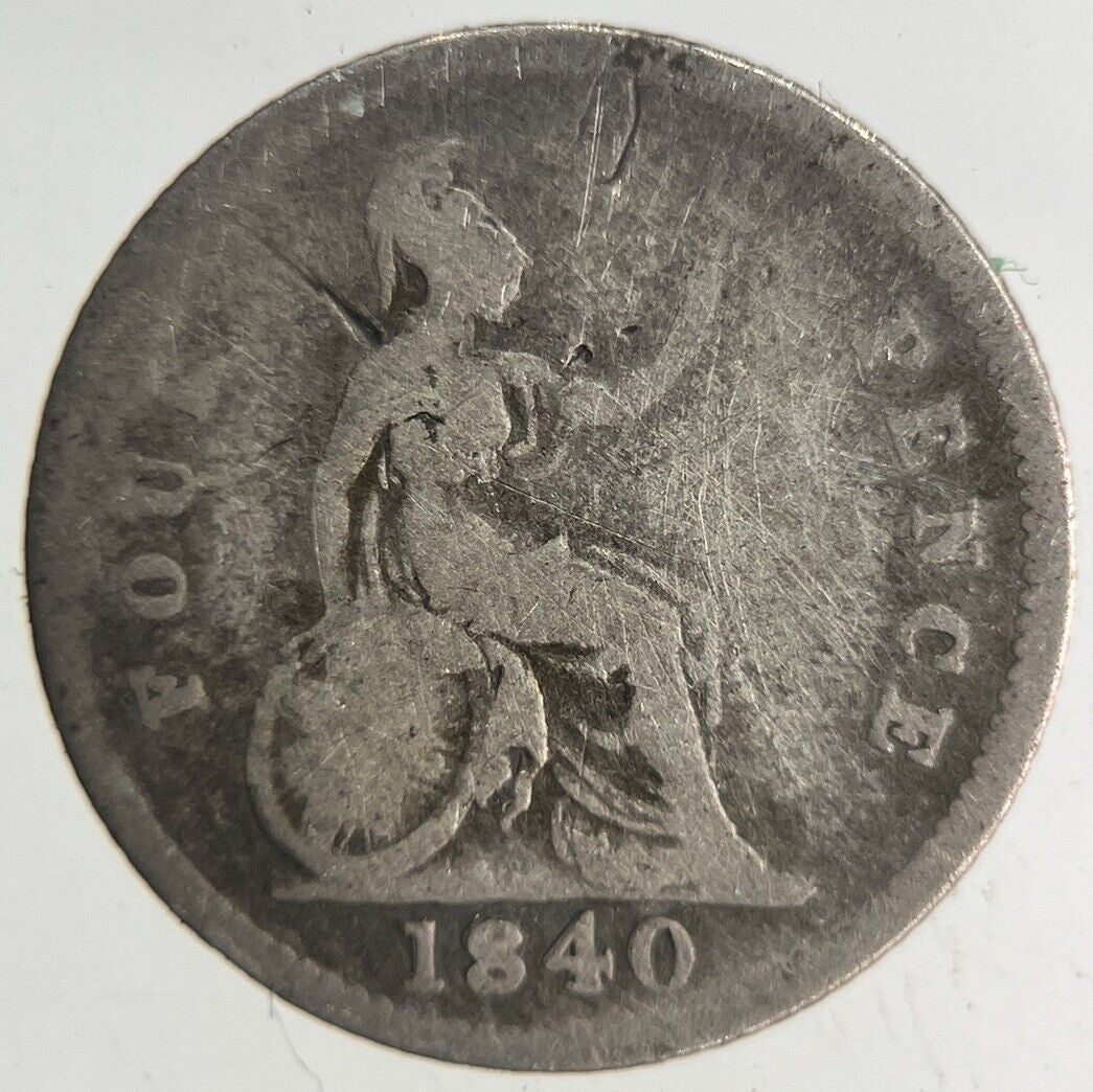 1840 Victoria Four-Pence Groat Silver Coin | Collectable Grade