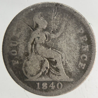 1840 Victoria Four-Pence Groat Silver Coin | Collectable Grade