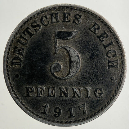1917 Germany 5 Pfennig Coin | Fine Collectable Grade