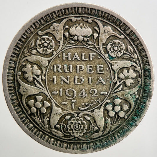 1942 India 1/2 Half Rupee Silver Coin | Collectable Grade | a2712