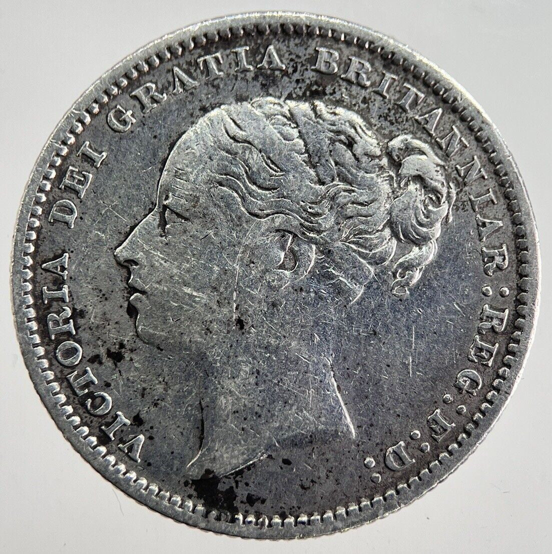 1885 Victoria Shilling Silver Coin | Fine Collectable Grade | a8649