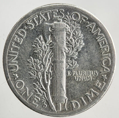 1945 - D US USA Mercury One Dime Silver Coin | Fine Collectable Grade