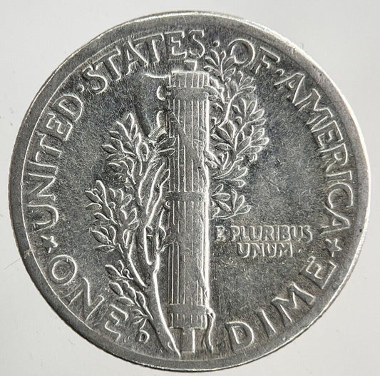 1945 - D US USA Mercury One Dime Silver Coin | Fine Collectable Grade