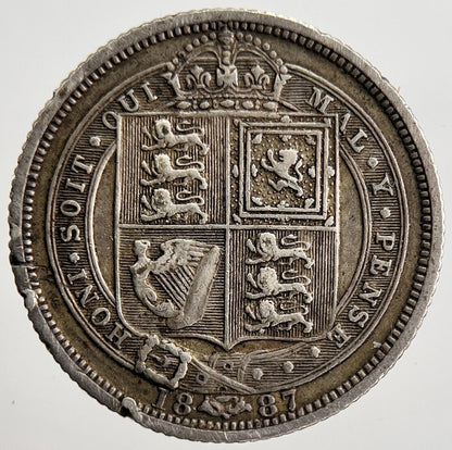 1887 Victoria Sixpence Silver Coin | Very High Grade | a2467