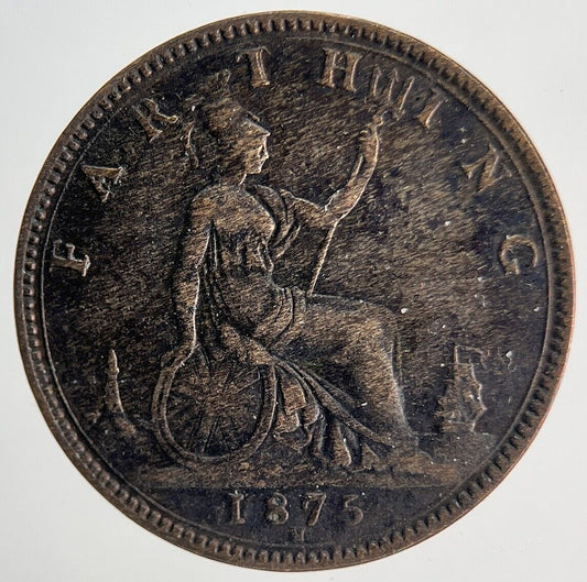 1875 - H Victoria Farthing Coin | Fine Collectable Grade | a1939