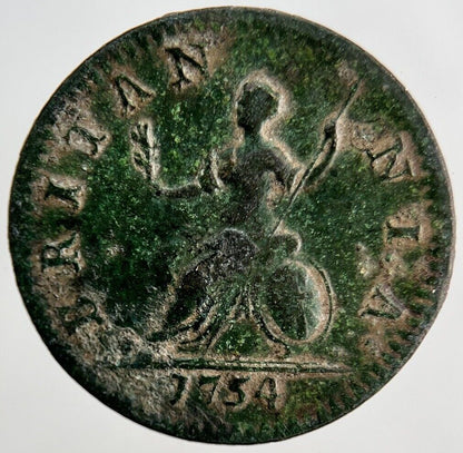1754 George II 2nd Farthing Coin | Fine Collectable Grade | a3203