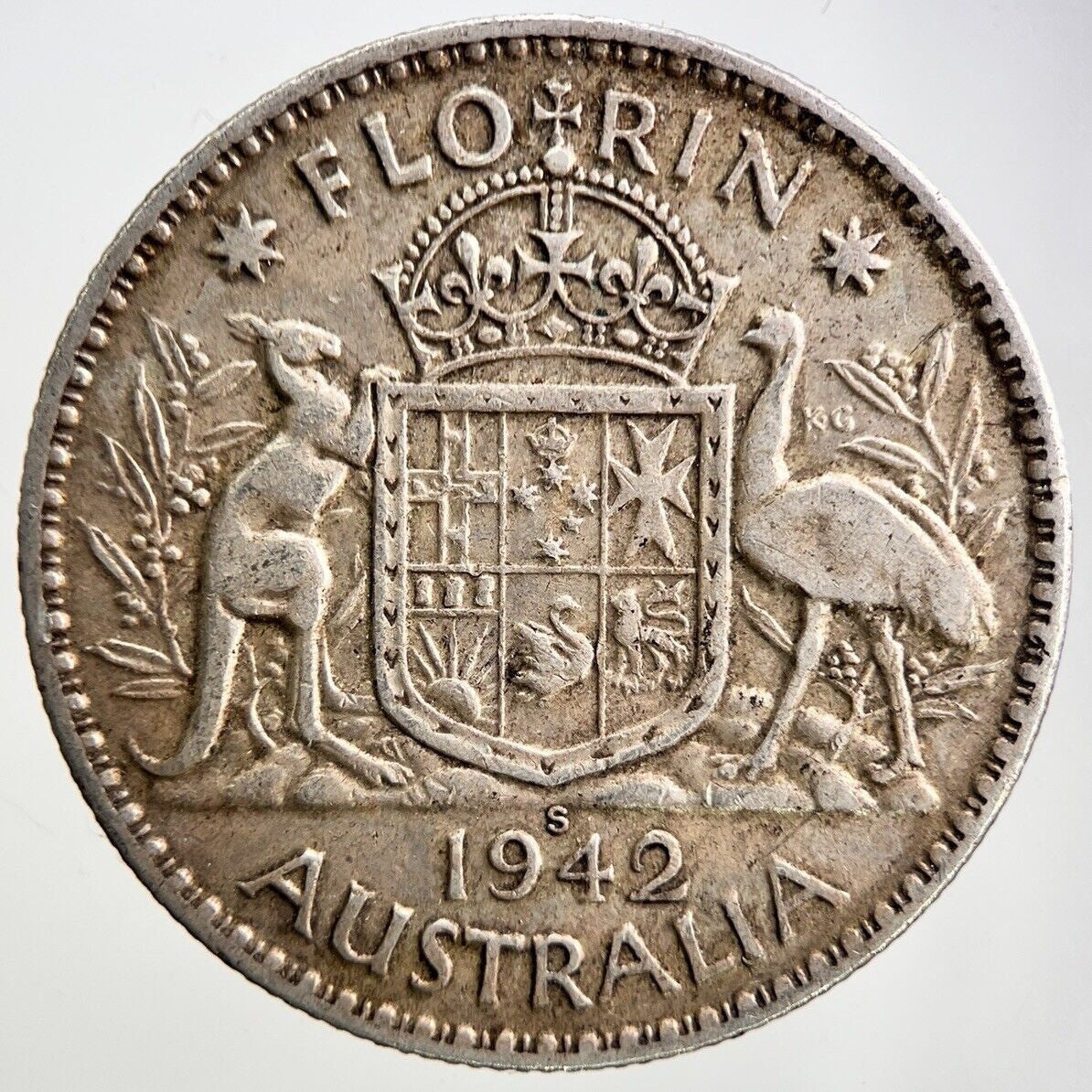1942 - S Australia Florin Silver Coin | Fine Collectable Grade | a3450