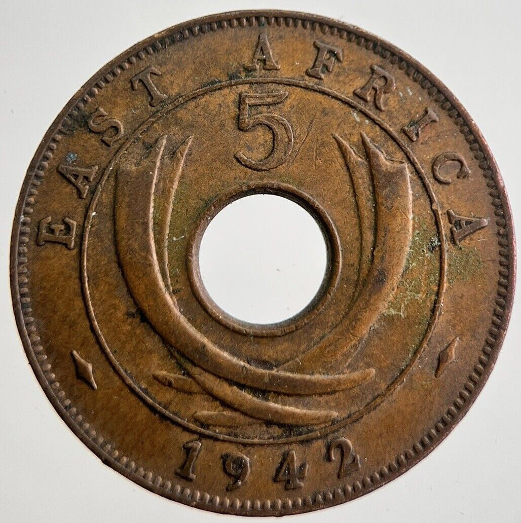 1942 East Africa 5 Five Cents Coin | Fine Collectable Grade | a7548