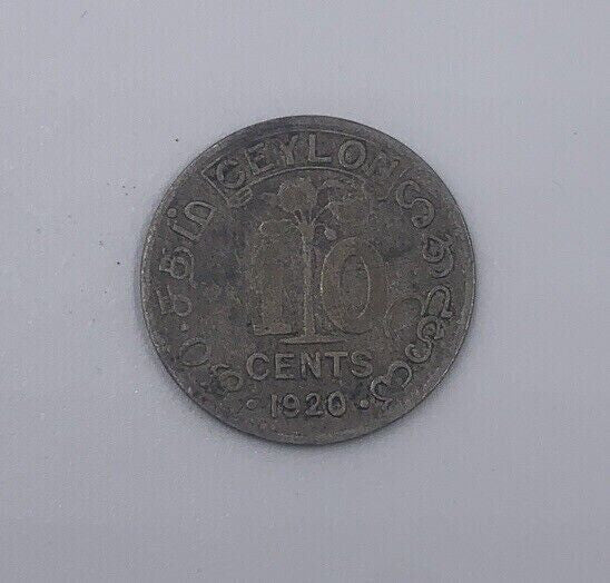 1920 Ceylon 10 Cents Silver Coin | Collectable Grade | a048