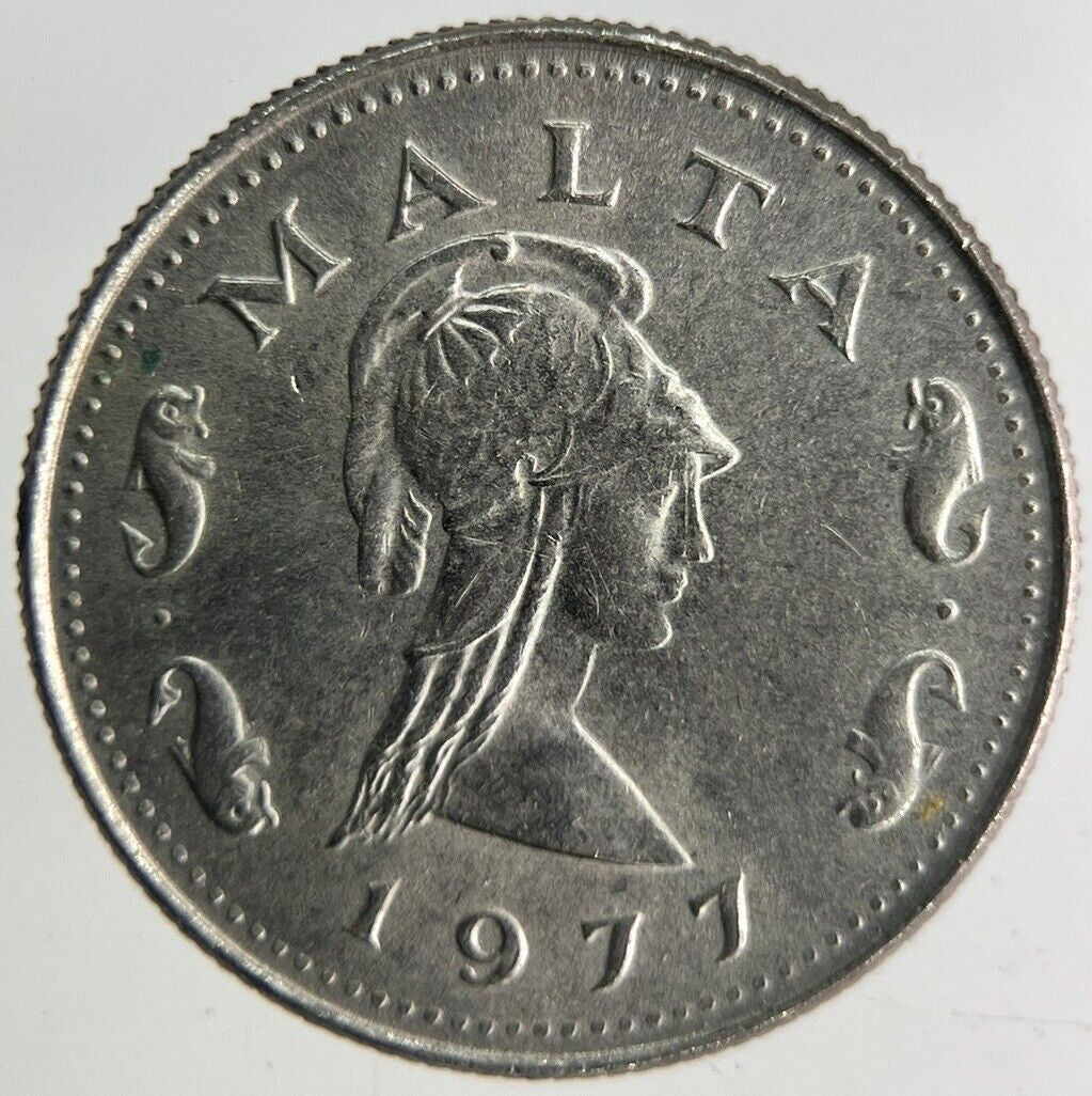 1977 Malta 2 Cents Coin | Fine Collectable Grade