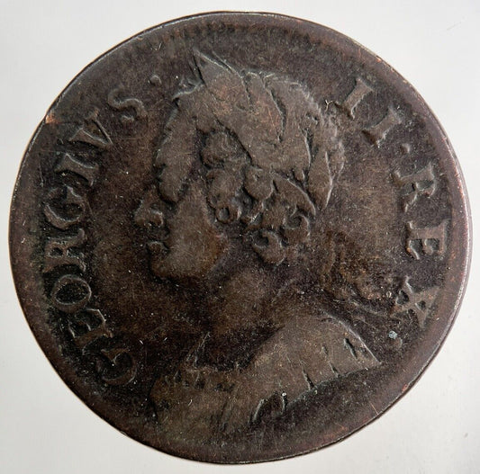 1752 George II 2nd Half-Penny Coin | Fine Collectable Grade