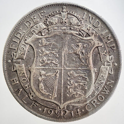 1914 George V Half - Crown Silver Coin | Very High Grade | a6157