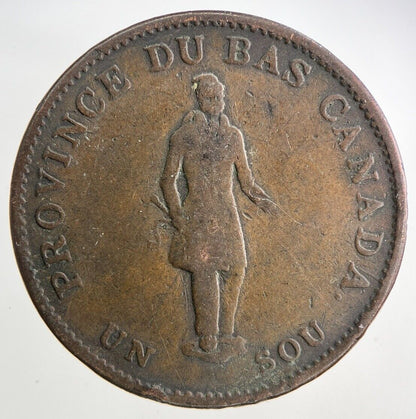 1837 Canada Bank Half - penny Token Coin | Fine Collectable Grade
