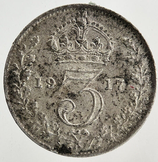 1917 George V Threepence Silver Coin | Very High Grade