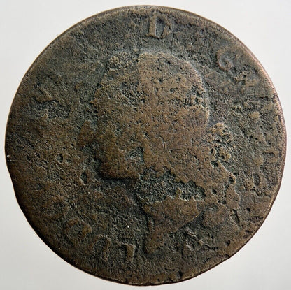1791 - R France 1/2 Sol 6 Deniers Louis XVI Coin | Fair Collectable Grade