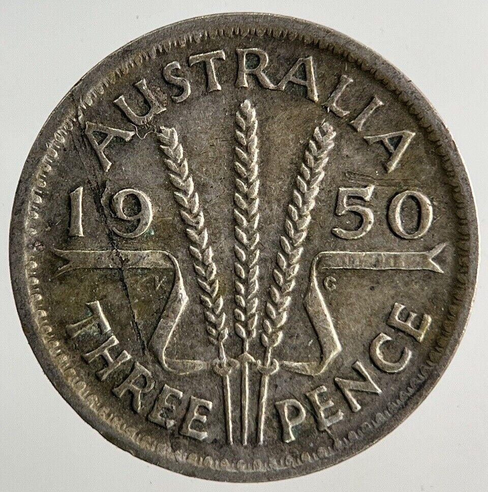 1950 Australia Threepence Silver Coin | Fine Collectable Grade