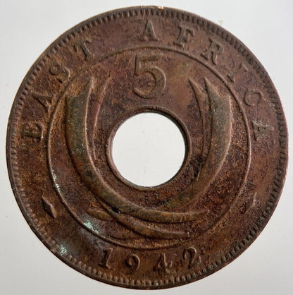 1942 East Africa 5 Five Cents Coin | Fine Collectable Grade | a7551