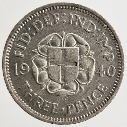 1940 George VI Threepence Silver Coin | Fine Collectable Grade