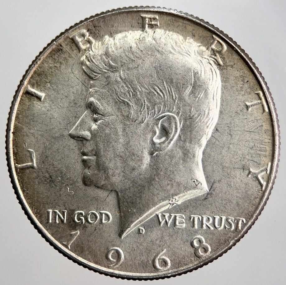 1968 - D US Kennedy Half Dollar Silver Coin | Very High Grade | a2504