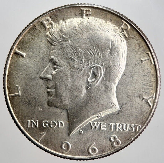 1968 - D US Kennedy Half Dollar Silver Coin | Very High Grade | a2504