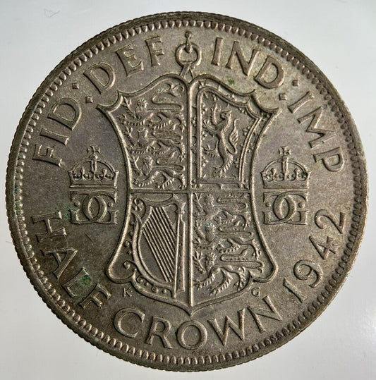 1942 George VI Half - Crown Silver Coin | Fine Collectable Grade