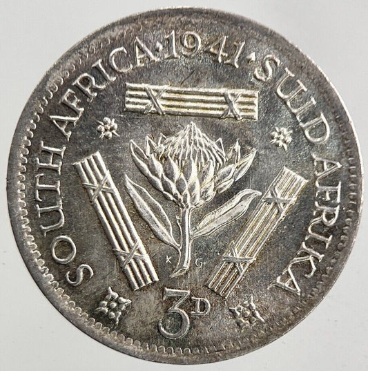1941 South Africa Threepence Silver Coin | Very High Grade
